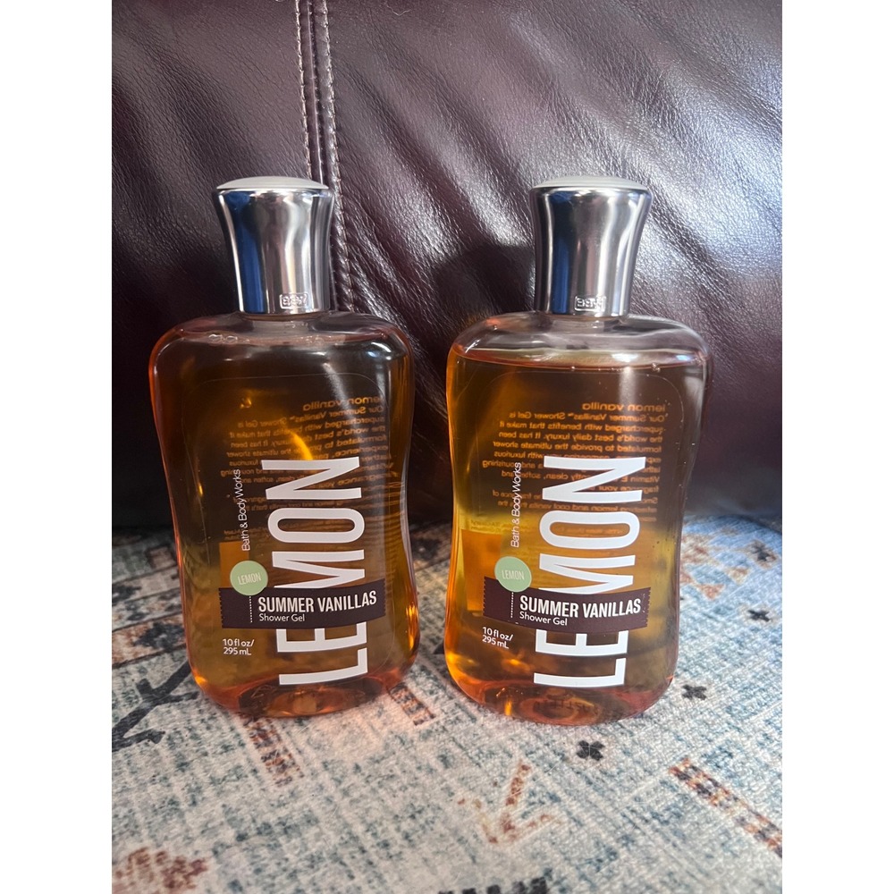 Bath & Body Works Signature Summer Vanillas‎ LEMON Set Of 2 Shower Gel 10 Fl Oz